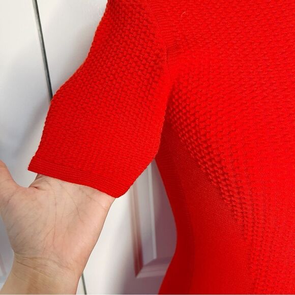 HUGO BOSS Fleala Knit Fit & Flare Dress Red Size Small - Picture 3 of 13